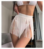Bikini corto con borlas para playa, para vacaciones en la playa, con falda de media longitud