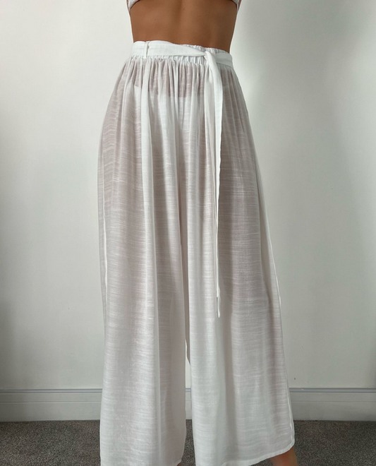 Pantalones de playa casuales, pantalones holgados cruzados, ropa de protección solar para vacaciones en la playa