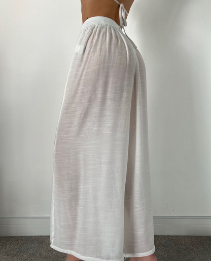 Pantalones de playa casuales, pantalones holgados cruzados, ropa de protección solar para vacaciones en la playa