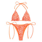 Printing Lady Sexy Lace Up Triangle Split Bikini Swimsuit Mojo