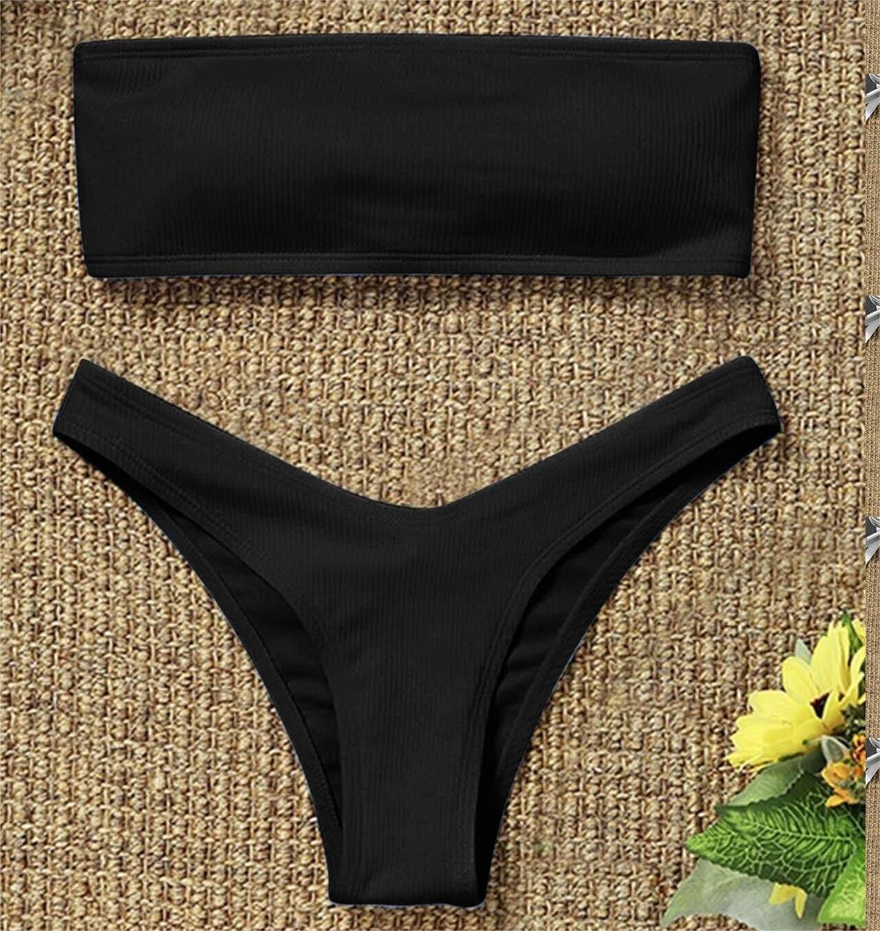 Bikini para mujer, color sólido, espalda abierta, ahuecado, traje de baño con recortes, bikini