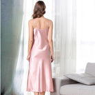 Artificial Silk Nightdress Women Summer Cami Dress V-neck Sexy Long Pajamas Home satin pajamas satin sleepwear Danilin