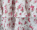 Women Clothing Summer Spicy Puff Sleeve Sexy Pink Printing Waist Dress ZDShop