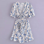 Spring Summer Waist Hollow Out Cutout Dress ILLUSION V