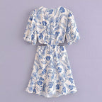 Spring Summer Waist Hollow Out Cutout Dress ILLUSION V