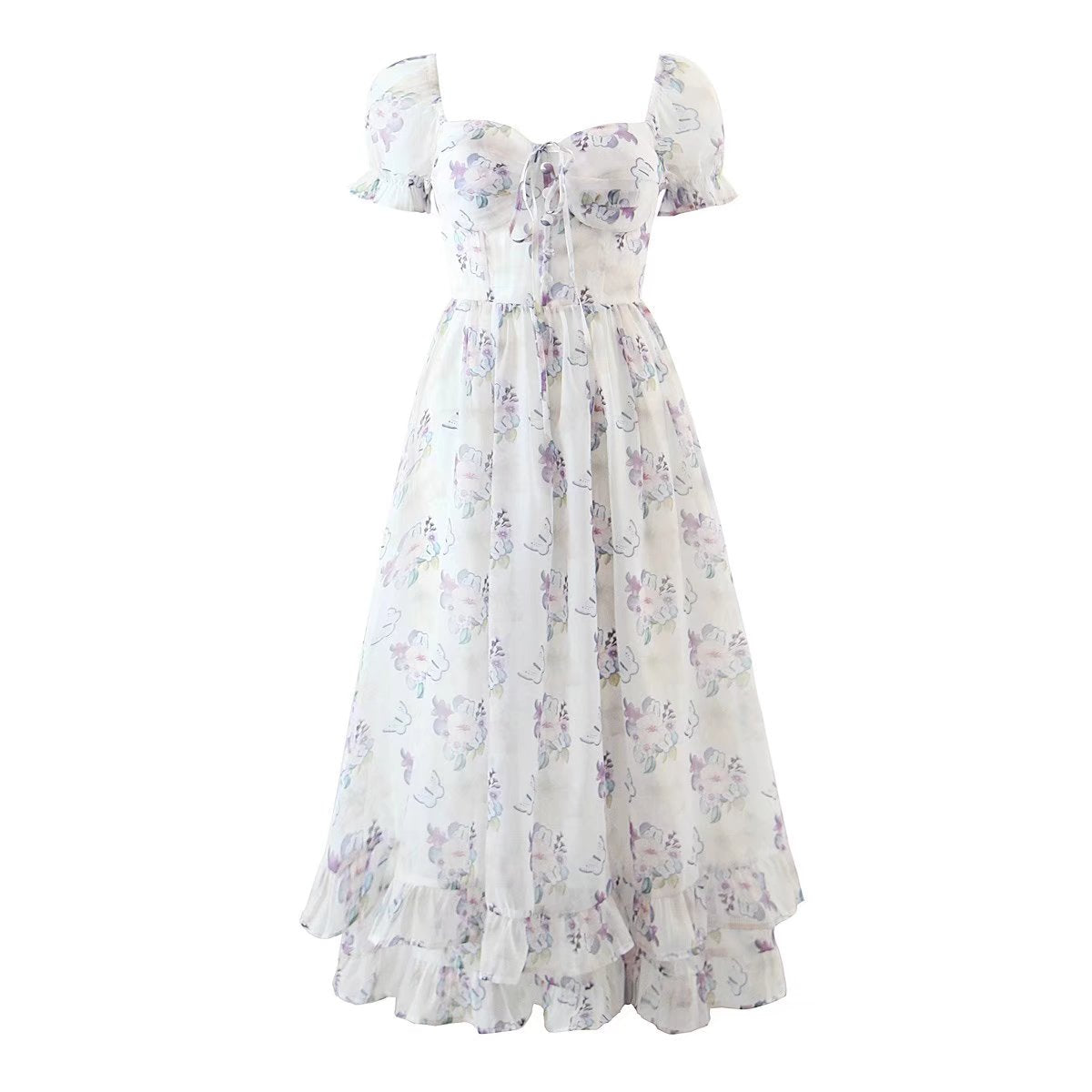 Autumn Romantic Light Purple Lavender off Shoulder Chest Pad Waist Controlled Princess Dress ZDShop