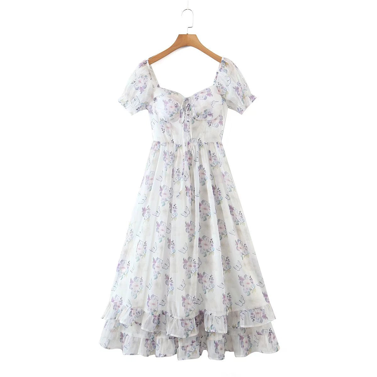 Autumn Romantic Light Purple Lavender off Shoulder Chest Pad Waist Controlled Princess Dress ZDShop