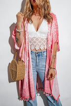 Kimono con borlas Anja marrón