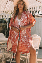Kimono con borlas Anja marrón