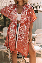 Kimono con borlas Anja marrón