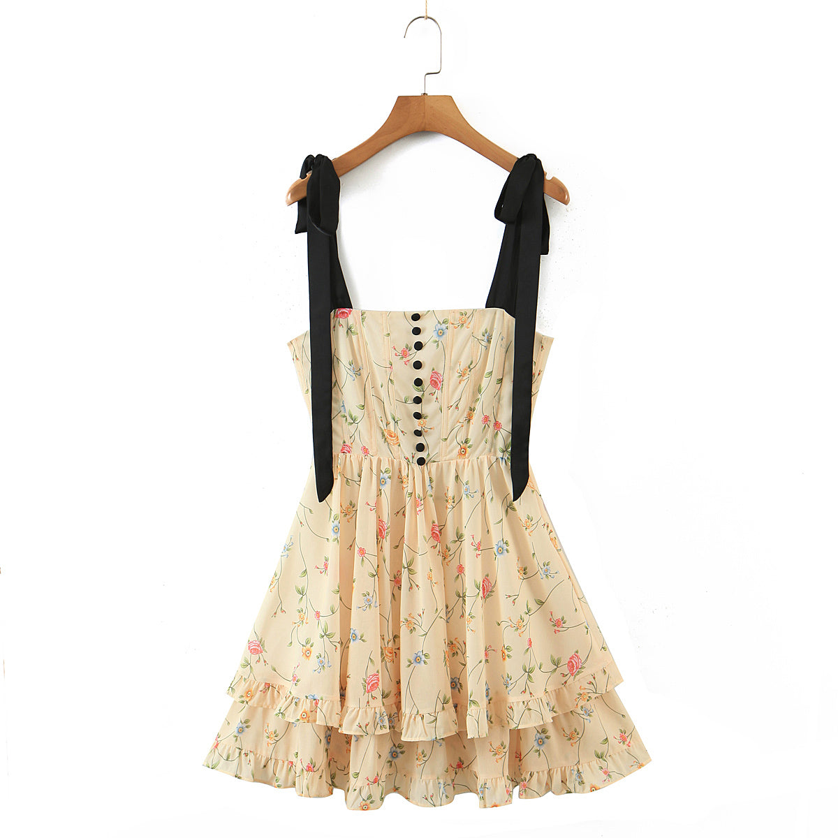 Spring Summer Women Clothing Color Vacation Fresh Sexy Sexy Strap Dress Crisscross ZDShop
