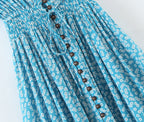 Spring Seaside Vacation Cardigan Lace up Sexy Waist Trimming Long Beach Dress ZDShop