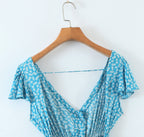 Spring Seaside Vacation Cardigan Lace up Sexy Waist Trimming Long Beach Dress ZDShop