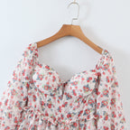 Women off Neck Large Swing Side Split Dress Summer Holiday Embroidery Floral ZDShop