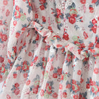 Women off Neck Large Swing Side Split Dress Summer Holiday Embroidery Floral ZDShop