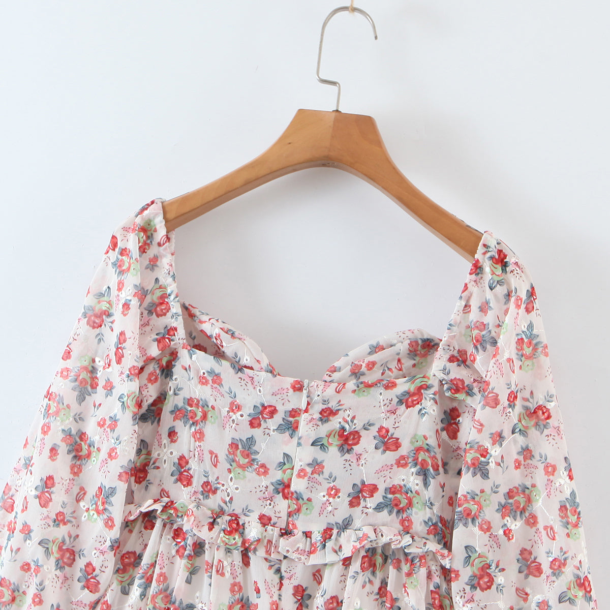 Women off Neck Large Swing Side Split Dress Summer Holiday Embroidery Floral ZDShop