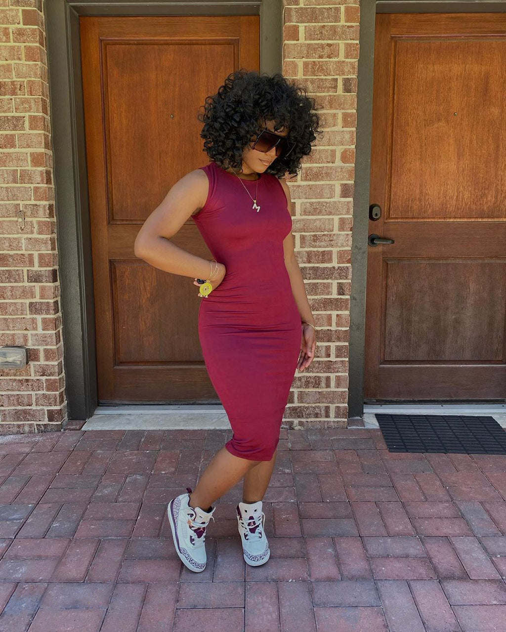 Women Clothing Women Clothing Spring Summer Sexy round Neck Solid Color Multi Color Sheath Dress Bunning