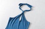 Robe moulante sexy à épaules dénudées et dos nu pour le printemps et l'été