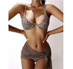 Swimsuit Marbling Printed Bikini Sexy Bikini Women Underwire Split Veils Swimsuit Wing Lok