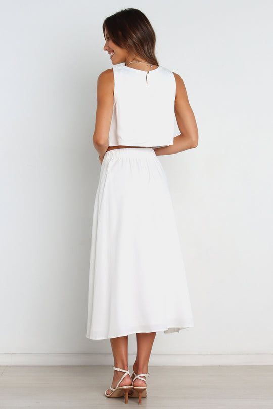 Spring Summer Single Breasted Elastic Waist Mid Waist Classic Skirt BEILIYA