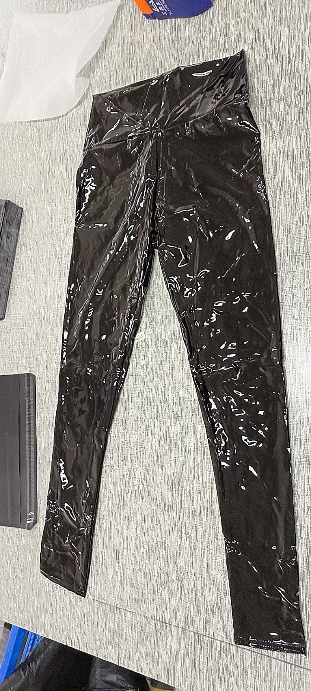Leggings en latex à effet miroir, ultra-élastiques et sexy, taille haute, pantalon en cuir brillant pour femme