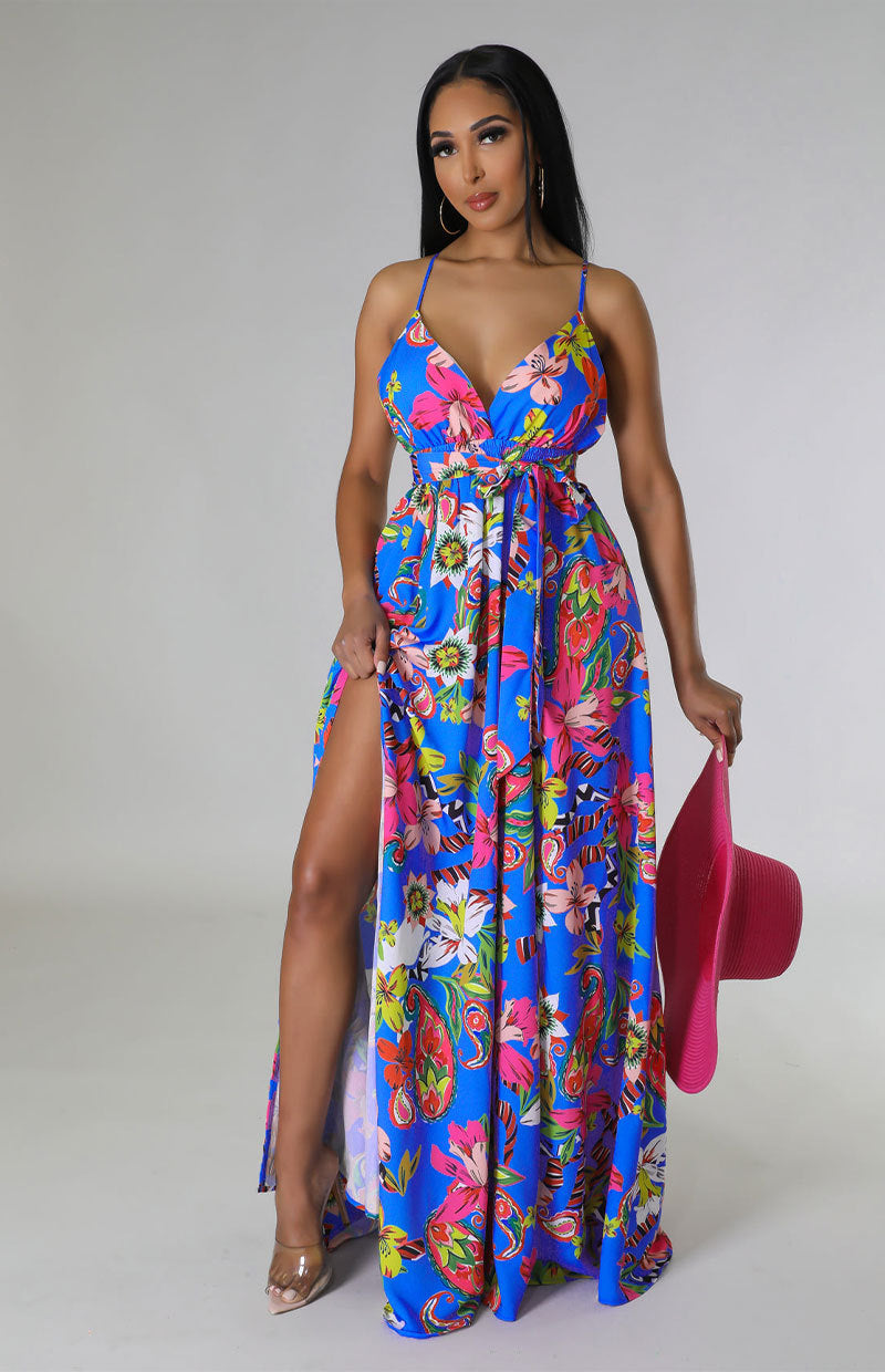 Floral French Women Clothing Summer High Grade Strap Dress NiuNiu
