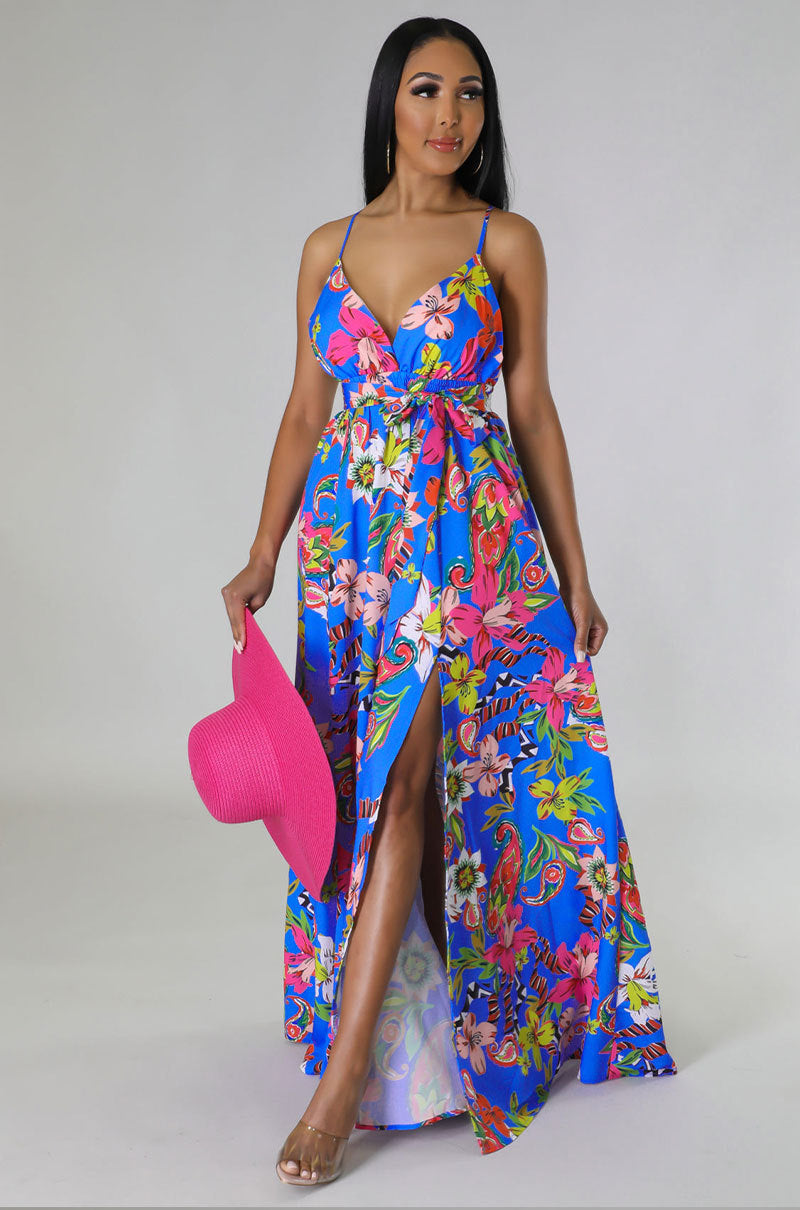 Floral French Women Clothing Summer High Grade Strap Dress NiuNiu