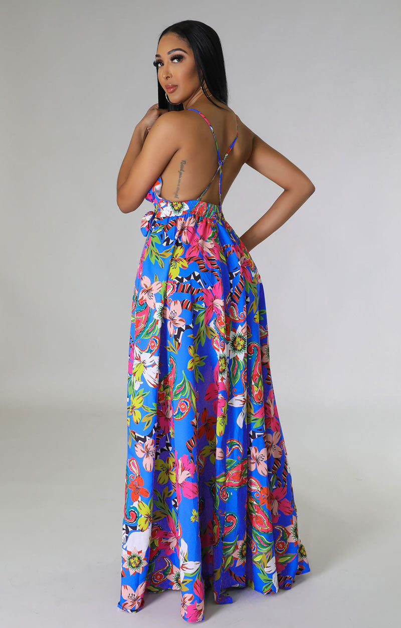 Floral French Women Clothing Summer High Grade Strap Dress NiuNiu