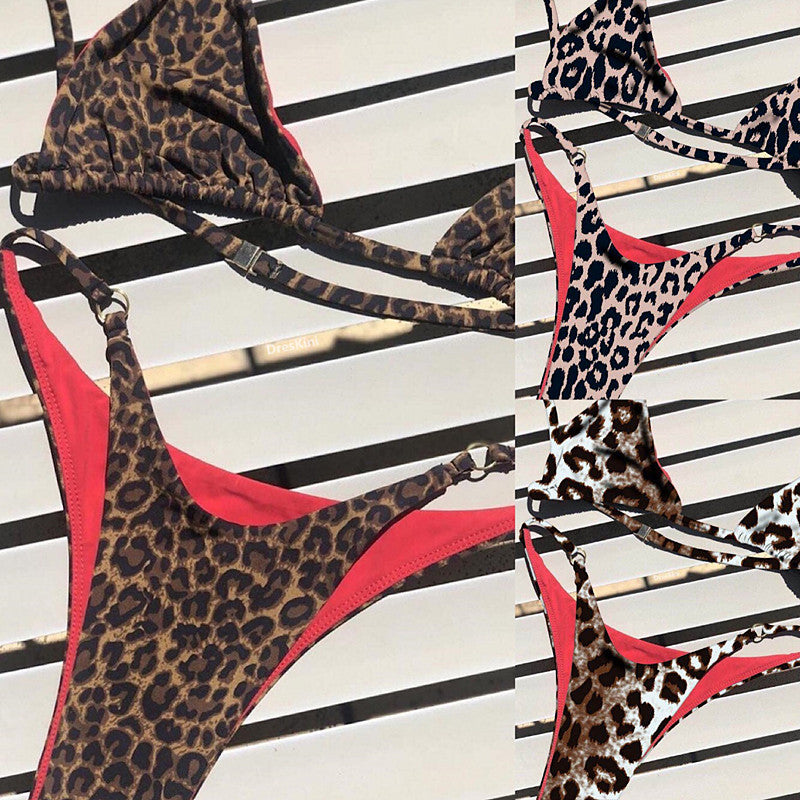 Three-Point Bikini Sexy Leopard Print Swimsuit Special Suit