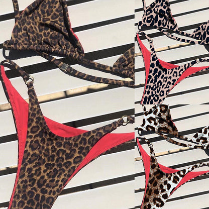 Three-Point Bikini Sexy Leopard Print Swimsuit Special Suit