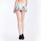 Minifalda sexy de doble capa de cuero sintético, falda de cintura baja, vestido sexy, ropa de rendimiento