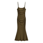 Sexy Sexy Pleated Boning Corset Strap Dress Summer Waisted Slim Fit Package Hip Dress Pearmain