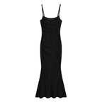 Sexy Sexy Pleated Boning Corset Strap Dress Summer Waisted Slim Fit Package Hip Dress Pearmain
