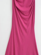 Sexy Sexy Pleated Boning Corset Strap Dress Summer Waisted Slim Fit Package Hip Dress Pearmain