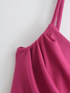 Sexy Sexy Pleated Boning Corset Strap Dress Summer Waisted Slim Fit Package Hip Dress Pearmain