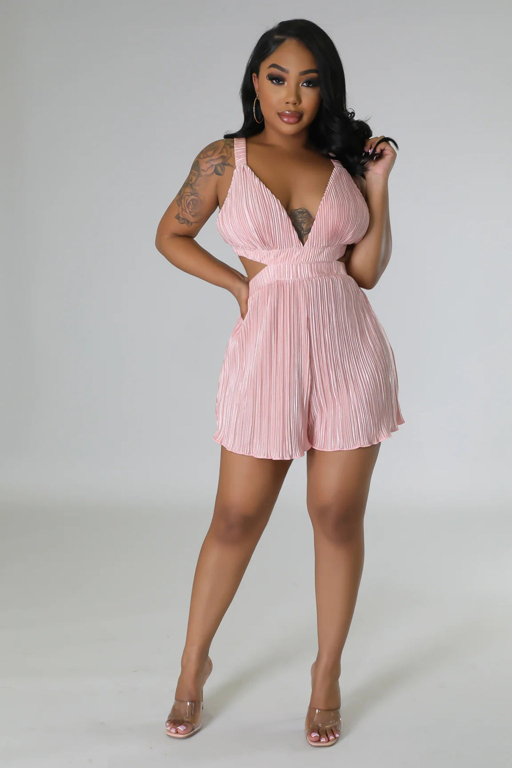Women Clothing Summer Sexy Sleeveless V neck Folding Suspender Jumpsuit Fanti