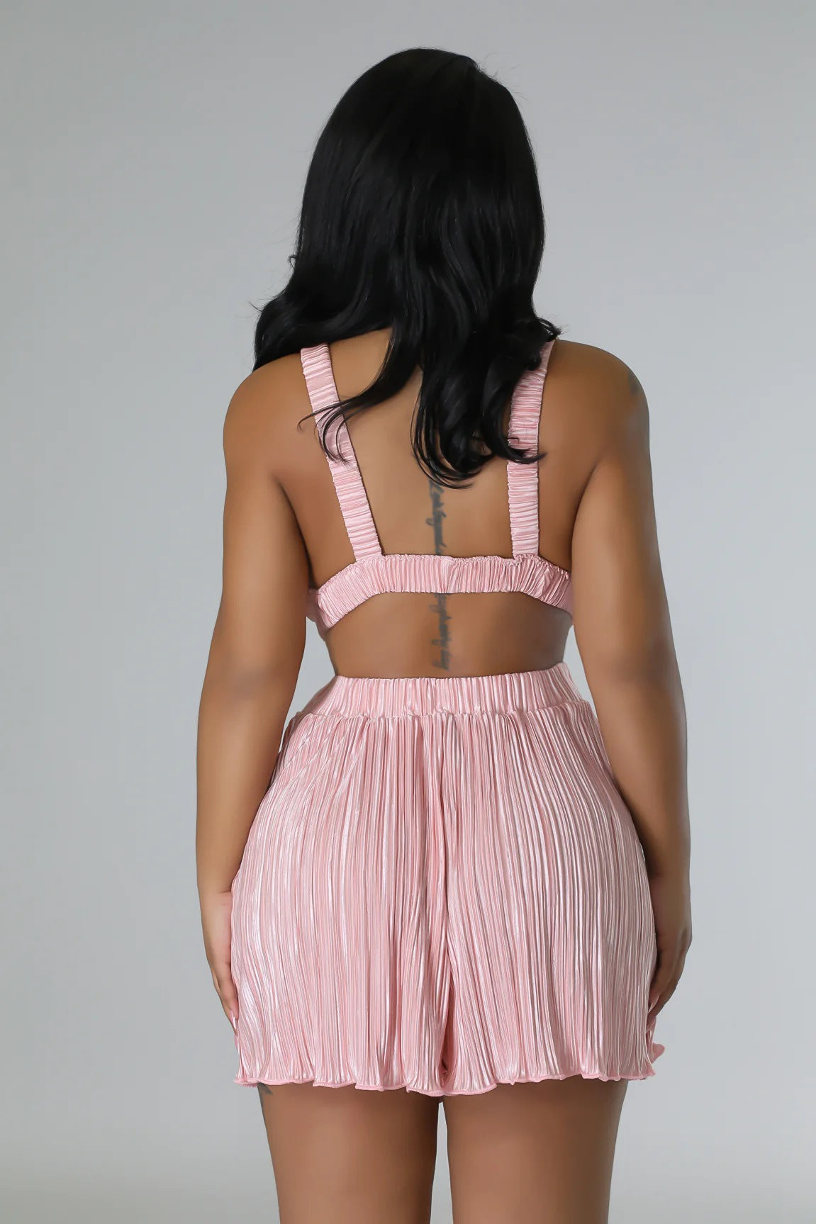 Women Clothing Summer Sexy Sleeveless V neck Folding Suspender Jumpsuit Fanti