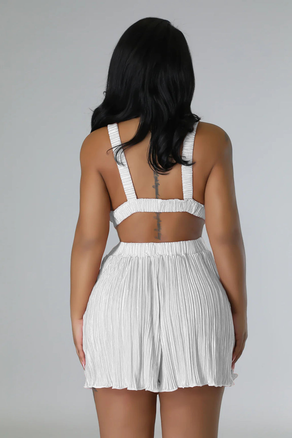 Women Clothing Summer Sexy Sleeveless V neck Folding Suspender Jumpsuit Fanti