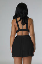 Women Clothing Summer Sexy Sleeveless V neck Folding Suspender Jumpsuit Fanti