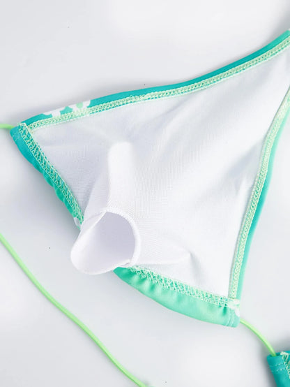 Traje de baño de bikini halter cruzado con estampado floral de Bikinx