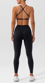 Spring Sports Suit Women Fitness Casual Running Quick Drying Nude Feel Skinny Yoga Clothes Suit Yevki