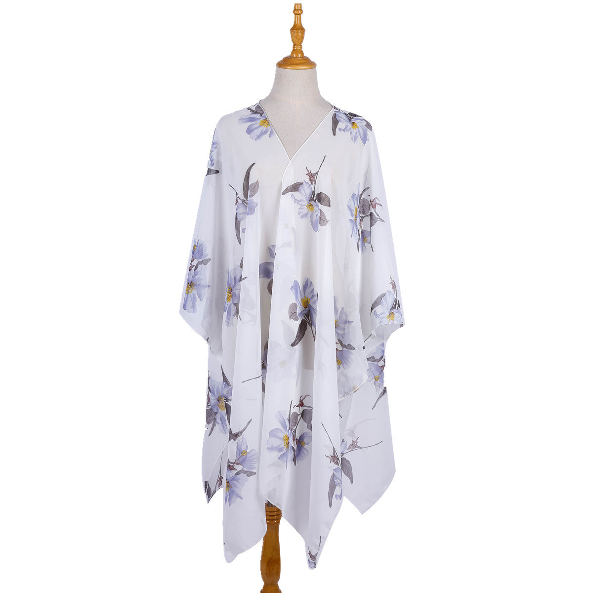 Chaqueta de gasa tipo bikini para playa, con estampado de orquídeas, para vacaciones y protección solar