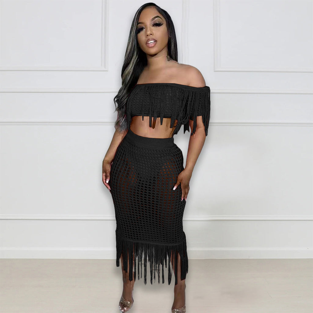 Maillot de plage sexy transparent tricoté à la main avec pompons