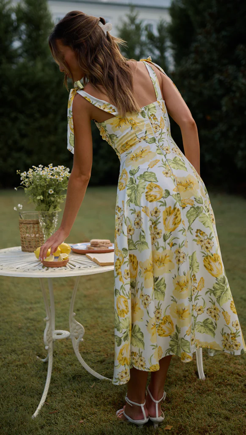 Women Summer New Bohemian Vacation Print Strap Dress CC