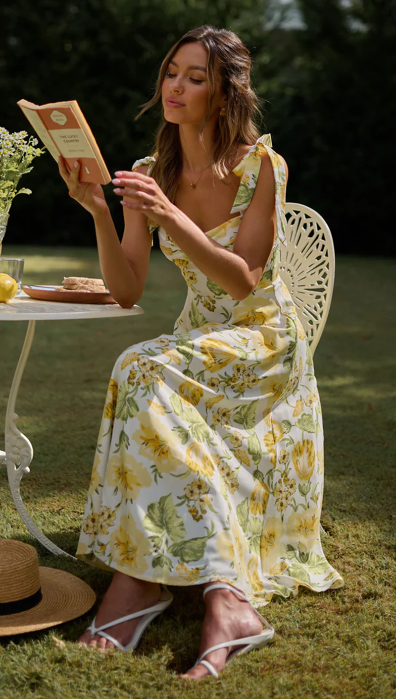 Women Summer New Bohemian Vacation Print Strap Dress CC