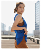 Blusa deportiva de malla transpirable para mujer, para correr, hacer ejercicio, de secado rápido, sin mangas, para yoga