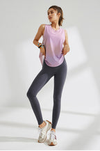 Blusa deportiva de malla transpirable para mujer, para correr, hacer ejercicio, de secado rápido, sin mangas, para yoga