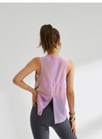 Blusa deportiva de malla transpirable para mujer, para correr, hacer ejercicio, de secado rápido, sin mangas, para yoga