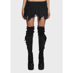 Women Clothing Sexy Double Layer Lace Irregular Asymmetric Mini Skirt Aselin