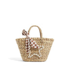 Sac en paille, sac tissé, sac de plage, sac brodé à la main pour les vacances d'été au bord de la mer, sac Mori Girl 
